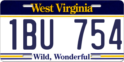 WV license plate 1BU754