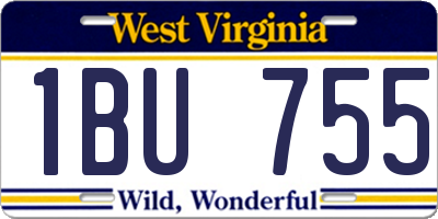 WV license plate 1BU755