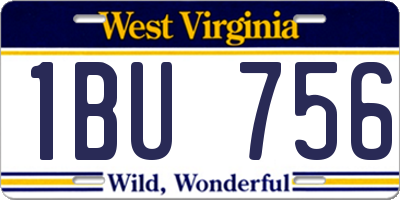 WV license plate 1BU756