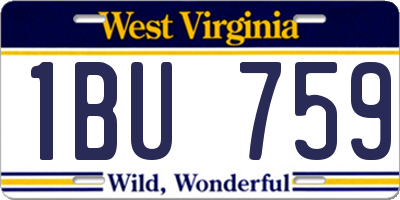 WV license plate 1BU759