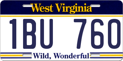 WV license plate 1BU760