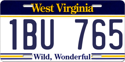 WV license plate 1BU765