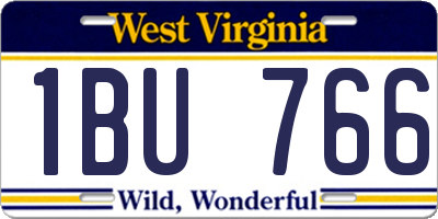WV license plate 1BU766