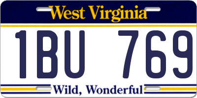 WV license plate 1BU769