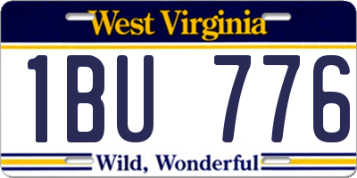 WV license plate 1BU776