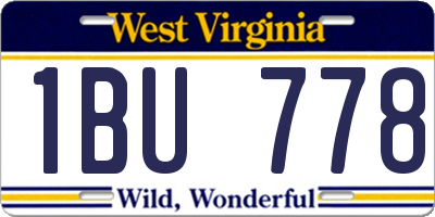 WV license plate 1BU778