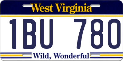 WV license plate 1BU780