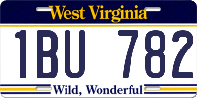 WV license plate 1BU782