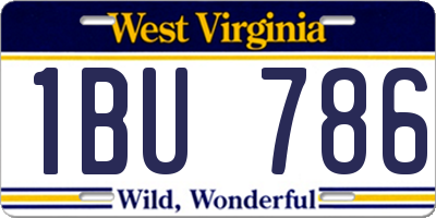 WV license plate 1BU786