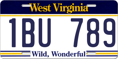 WV license plate 1BU789
