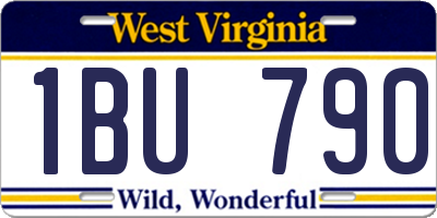 WV license plate 1BU790
