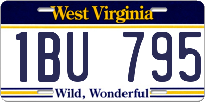 WV license plate 1BU795