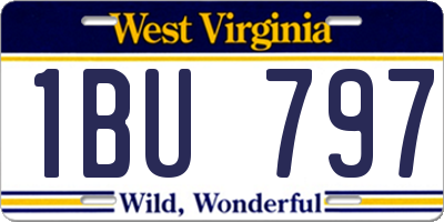 WV license plate 1BU797