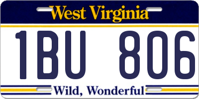 WV license plate 1BU806