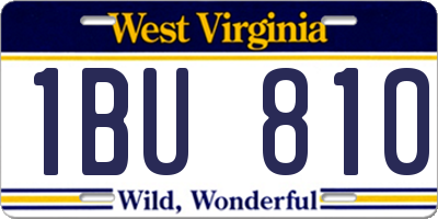 WV license plate 1BU810
