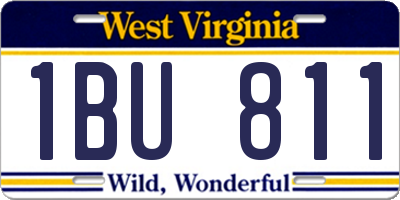 WV license plate 1BU811