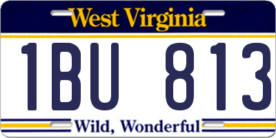 WV license plate 1BU813