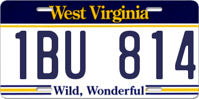 WV license plate 1BU814