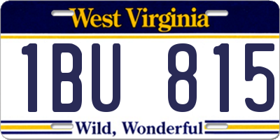 WV license plate 1BU815