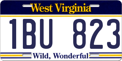 WV license plate 1BU823