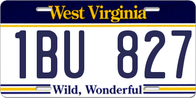 WV license plate 1BU827