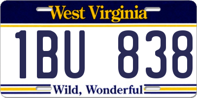 WV license plate 1BU838