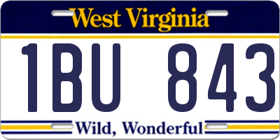WV license plate 1BU843