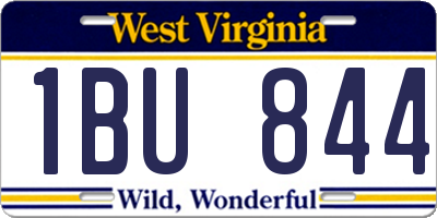 WV license plate 1BU844