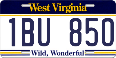 WV license plate 1BU850