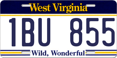 WV license plate 1BU855