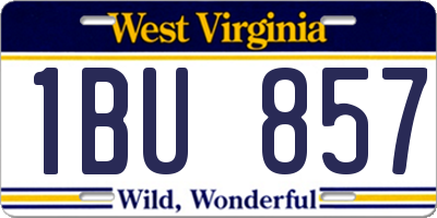 WV license plate 1BU857