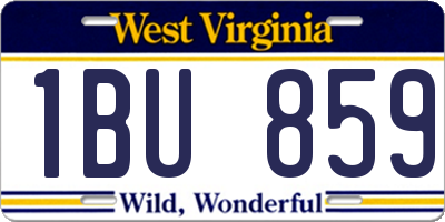 WV license plate 1BU859