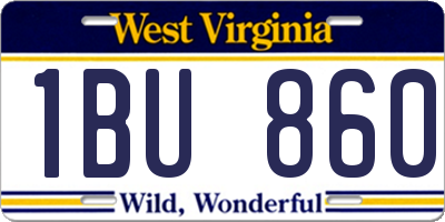 WV license plate 1BU860
