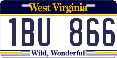 WV license plate 1BU866
