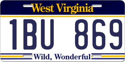 WV license plate 1BU869