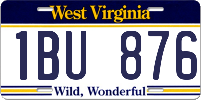 WV license plate 1BU876