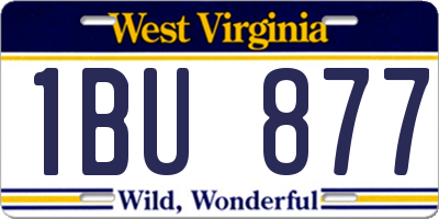 WV license plate 1BU877