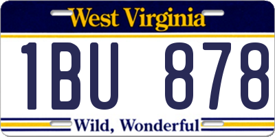 WV license plate 1BU878