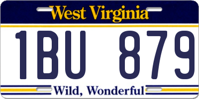 WV license plate 1BU879