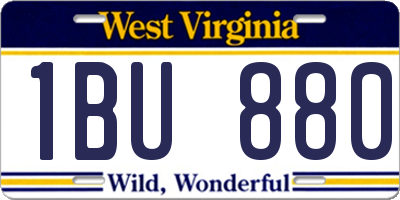WV license plate 1BU880