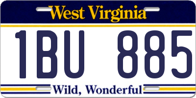 WV license plate 1BU885