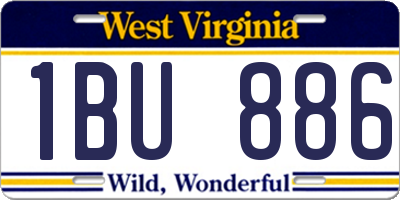 WV license plate 1BU886