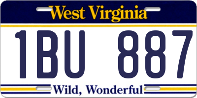 WV license plate 1BU887