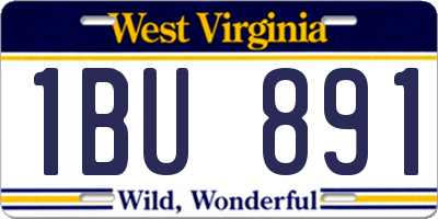 WV license plate 1BU891
