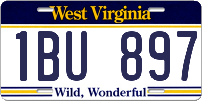 WV license plate 1BU897