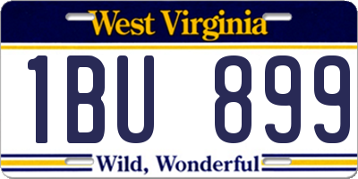 WV license plate 1BU899