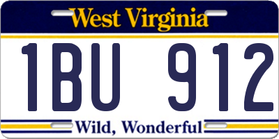 WV license plate 1BU912