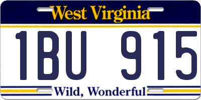 WV license plate 1BU915