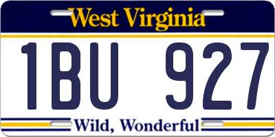 WV license plate 1BU927