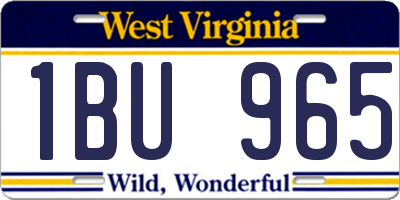 WV license plate 1BU965